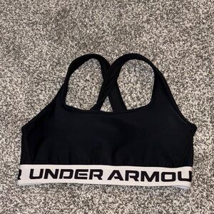 Under Armour Compression Sports Bra in Black/White